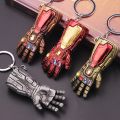 Avengers Thanos Infinity Gauntlet Keychain Disney Superhero Iron Man Infinity Gloves Keyrings Car Pendant Key Holder Accessories. 