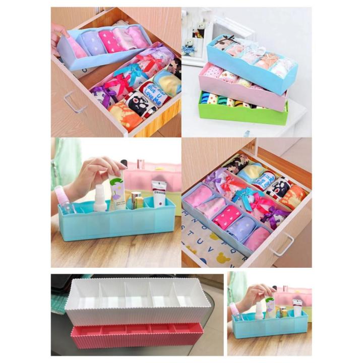 Convenient 5 grid storage basket wardrobe storage box drawer organizer