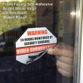 Video Surveillance Sticker Sign,Adhesive Under 24 Hours Security Warning Signs, Glass Window Warning Sign Label Sticker (Video-2pcs). 
