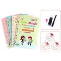 4 in 1 Sank Magic Reusable Practice Calligraphy English Writing Book for Kid Size Approx. 9 inches. 