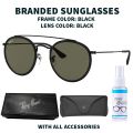 Fashion Round Double Bridge Branded Sunglasses Metal Round Frame UV Protection for Men Women Goggle with Protection Box. 