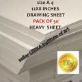 DRAWING SHEET PACK OF 50 HEAVY SHEETS SIZE A4 FOR DRAWING AND SHADING ARTIST QUALITY. 