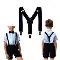 Slim Strip Elastic Suspenders / Gallis - Adjustable | Y Shape Clip-on Style | 3 Clip Pants Braces For Boys. 