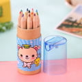 Manga 12 Color Pencils Crayons Set for Children Cute Anime Stationery Oily Colored Pencils for Drawing Sketch Art Supplies. 