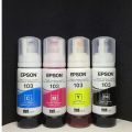 Epson 103 Original Ink Bottle Set ( Black / Cyan / Yellow / Magenta ). 