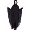 Double Layer Imported Chiffon Material Kaftan Abaya With Scarf For Girls Ladies Durable Quality-Black Color. 