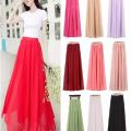 long silk skirt. 