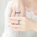 Van Gogh's Starry Star Couple Rings Personality Sigh Bridge Kiss Simple Art Drop Opening Rings for Valentine's Day Gifts. 