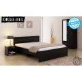 DB-015 - FMF Oak Wood Black Polish King / Queen / Single Bed with Side Tables. 