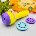 Mini Flashlight Projector Slide Projector Toy/Projection Kids Handy Flash Light with 3 Cards. 