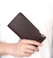slim long PU leather wallet for men. 