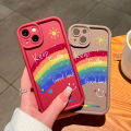 Hontinga for Infinix Note 40 Back Cover Rainbow Smile Ladder Soft Camera Protection Rubber Phone Case. 