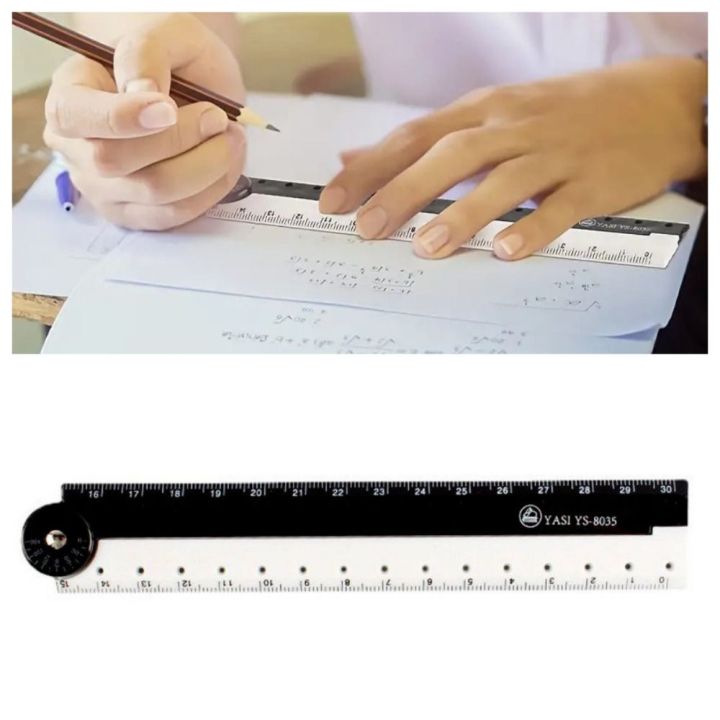 Creative Black And White Folding Ruler Plastic Drawing Straight Ruler ...