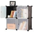 Cube Storage Organizer, 4-Cube Closet Storage Shelves, DIY Plastic Closet Cabinet, Modular Bookcase, Storage. 