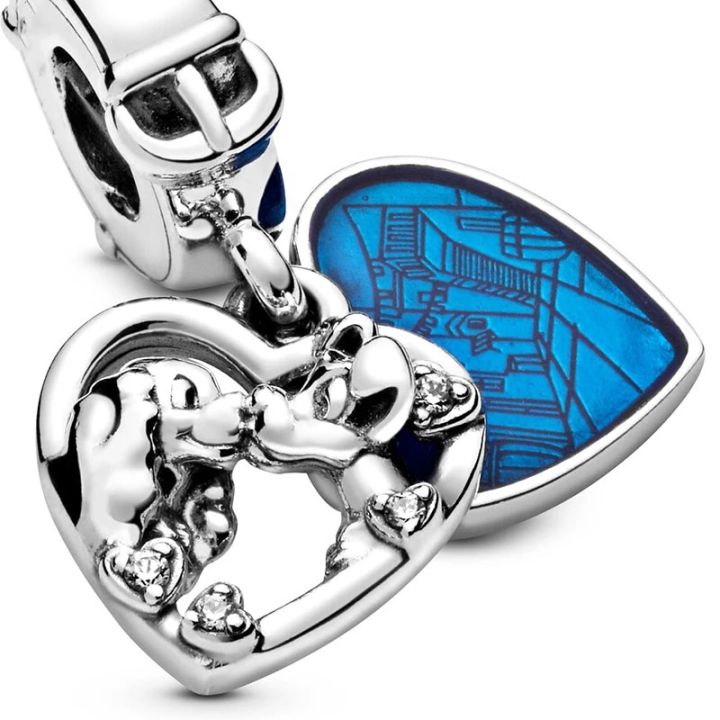 Disney Lady and the Tramp Pendant Fit Pandora Charms Bracelet Women Cute Cartoon Kiss Dog Beads For Jewelry Making DIY Girl Gift