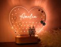 customized lamp with name & earrings stand perfect gift for wife, grils acrylic lamp with light. 