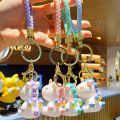 【Happier】Hot selling Bags and Travel Unisex Bags Key Holders        Leather Weave Rope DIY Resin Unicorn Keychain Cartoon Cute Animal Doll Keyring Women Couple Bag Car Charm Key Chain Gift. 