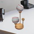 Baseball Display Stand Portable Table Centerpieces Wood Seat for Collections Crystal Ball. 