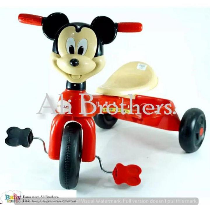 Kids Mickey Mouse Cartoon Design Tricycle with Back Basket & Lights Music Imported Made