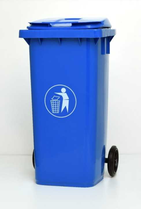 120 Liter Fiber Plastic Garbage Dustbin with Big Wheels - Big Size Dustbin
