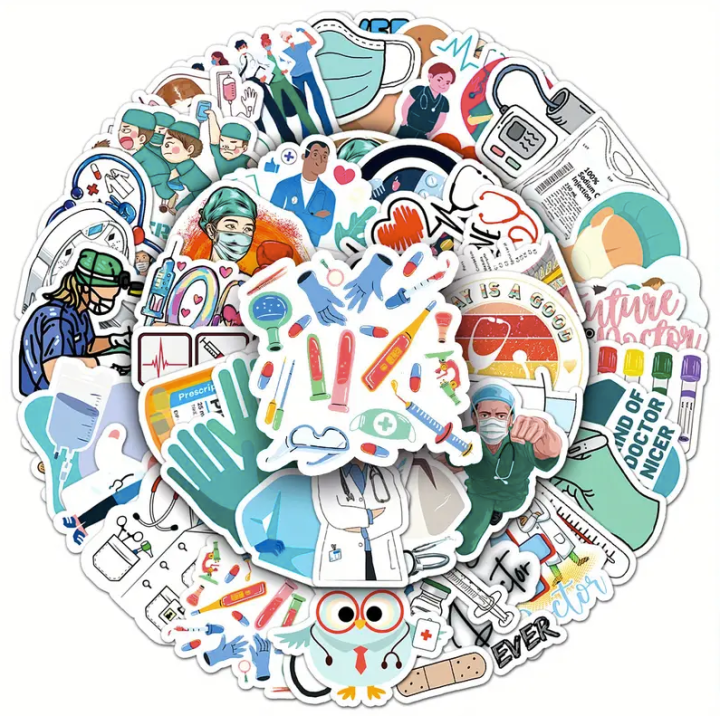 10%20PCS%20High%20Quality%20PVC%20Medical%20Stickers%20Medical%20Tools%20Stickers%20For%20Medical%20Students%20Nurses%20Doctors%20Paramedics%20Luggage%20Laptop%20IPad%20Gift%20Journal%20Books%20Stickers%20-%20Image%205