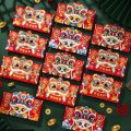 6pcs Creative Cartoon Chinese Snake Year Red Envelopes Traditional Paper 2025 New Year Red Envelopes Hongbao Blessing Money Pockets Spring Festival. 