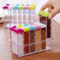 Spice JAR 6 in 1 Spice Rack Masala Box Set Masala Box Spice Rack Seasoning Box 6 pcs with Stand. 