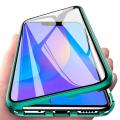 For Huawei P Smart Plus (2018) Casing 360° Full Body Transparent Tempered Glass with Magnetic Adsorption Metal Bumper Case Cover. 