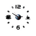 Cafe DIY Large Wall Clock Frameless Giant Wall Clock Modern Design Cafe Coffee Mug Coffee Bean Wall Decor Kitchen Wall Watch New. 
