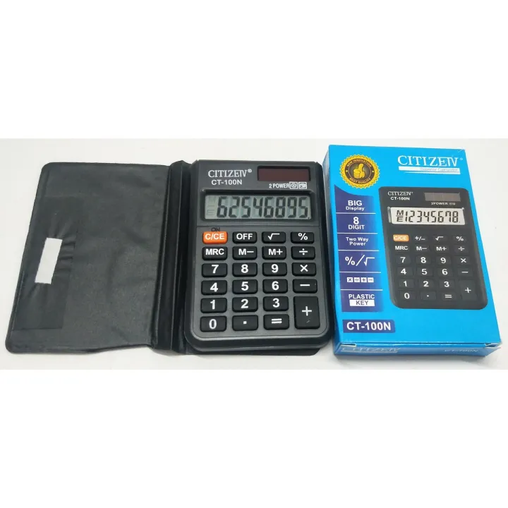 8 Digits Electronics Pocket Size Calculator  CITI.ZEV CT-100N, Black