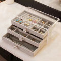 Three Layer Transparent Drawer Jewelry Box Earrings Necklace Jewelry Organizer Rings Bracelet Jewelry Storage Box. 
