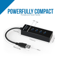 USB 3.0 Hub 4 Port USB Extender Compatible for Surface Pro XPS IdeaPad MateBook X Pro Notebook PC USB Flash Drives Mobile HDD. 