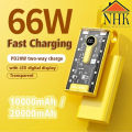 66W Super Fast Charge Power Bank - 20000 MAH Fast Charging Power Bank - Power Bank For Phone - 10000 MAH Power Bank Pocket Size - Transparent Power Bank - Portable External Battery Fast Charger For iPhone Samsung Xiaomi Auxiliary. 
