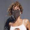 Women y Reticulated Rhinestone Face Mouth Cover Night Club Party Veil Yashmak. 