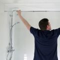 Extendable shower curtain rod. 
