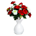 Red & White Rose Bouquet | Artificial Flower Bouquet | Home Decor | Flowers Decor | Flowers for Home/Office | Flowers Gift. 