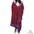 Polyslik Sindhi Ajrak For Women | Ajrak Shawl For Girls | Black & Blue. 