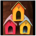 Pet Foldable Stripe Cat Dog House Bed Cozy Plush Pet Cave Bed for Puppies, Cats and Small Animals. 