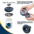 Metal Scrubber Sponge Scouring Pad Pot Scrubber with Liquid soap Dispenser Brush Push Button Cleaning Tool for Household. 