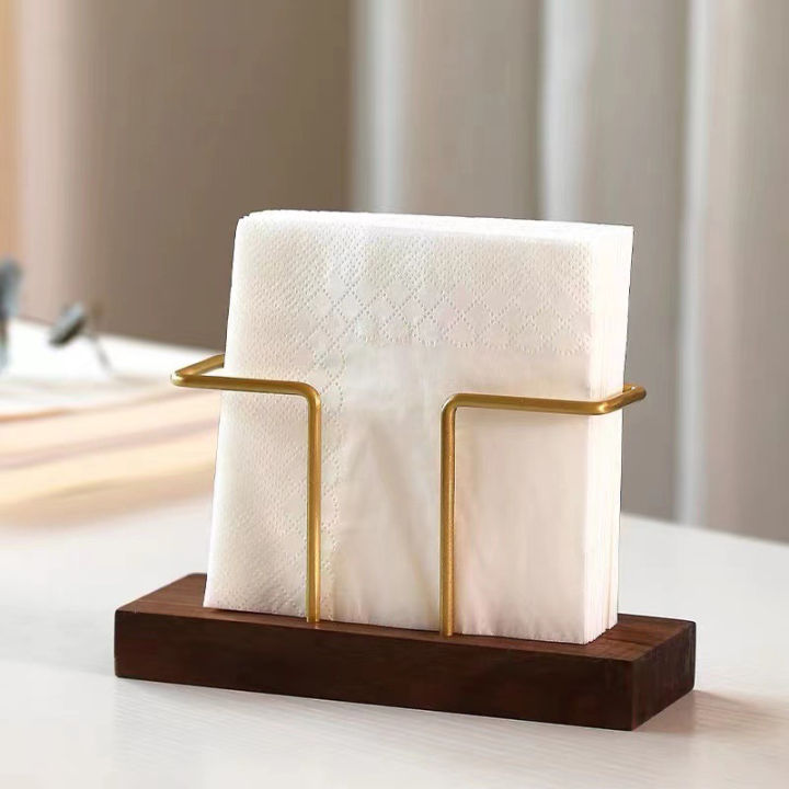 Creative Walnut Solid Wood Paper Towel Holder Desktop Storage Toothpick Holder WANNA