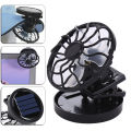 Clip-on Solar Powered Fan Sun Energy Panel Cooling Fan Portable Summer Air Cooler for Traveling Fishing Climbing. 