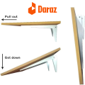 6",8",10",12" Inche White Folding Wall Mount Brackets - Space-Saving, Heavy-Duty Shelving Storage Rack Solution. 