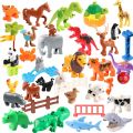 Animal Model Figures Compatible Duplo Big Size Building Block DIY Cartoon Animal Brick Educational Toy For Children. 