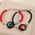 Luminous Sun Moon Braided Bracelets For Lovers Adjustable Couple Bracelets Fashion Valentine's Day Jewelry Girlfriend Gifts. 
