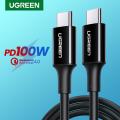 UGREEN 1.5m 100W USB C to USB C Cable PD Fast Charging Cable 5A Type C Cable QC4.0, QC 3.0 Charger Data Cord for MacBook,Matebook, iPad Pro,Huawei, Samsung, Xiaomi. 