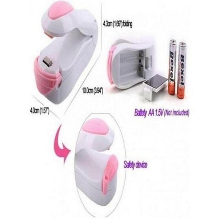 Mini Sealer Portable Household Super Mini Heat Sealing Machine Handheld Ceramic Impulse Sealer Seal Packing Rapper Plastic Bag Sealer - White And Pink
