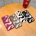 UCUC for iPhone 12 Back Cover Black White Stripes Ladder Camera Soft Rubber Protection Phone Case. 