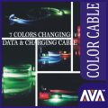 AVA ORIGINAL SPECIAL CHARGING AND DATA COPPER CABLE MICRO USB PORT 7 COLOR CHANGING LIGHTS CABLE FOR ALL MOBILES. 