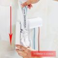 Smart Touch Automatic Toothpaste Squeezer with Hanging Toothbrush Holder – Sleek Blue Wall Mounted Bathroom Set. 