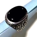 Original Yemeni Aqeeq Stone ring in 925 Silver Handmade. 